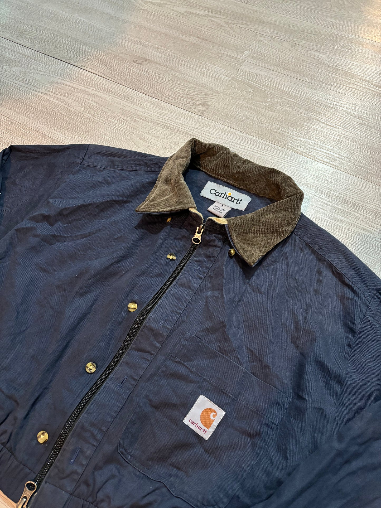 Carhartt Remake Crop Jacket (海軍藍 淺啡領)