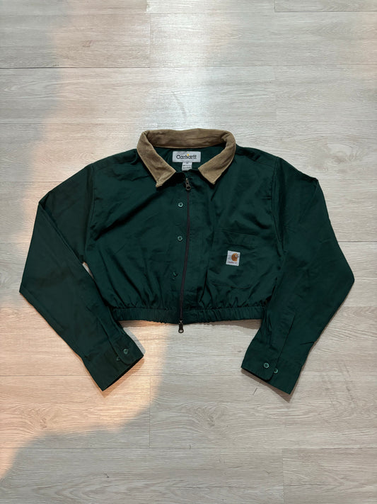 Carhartt Remake Crop Jacket (深綠色 卡其領)