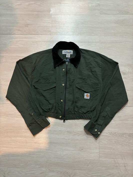 Carhartt Remake Crop Jacket (軍綠色 黑色領)