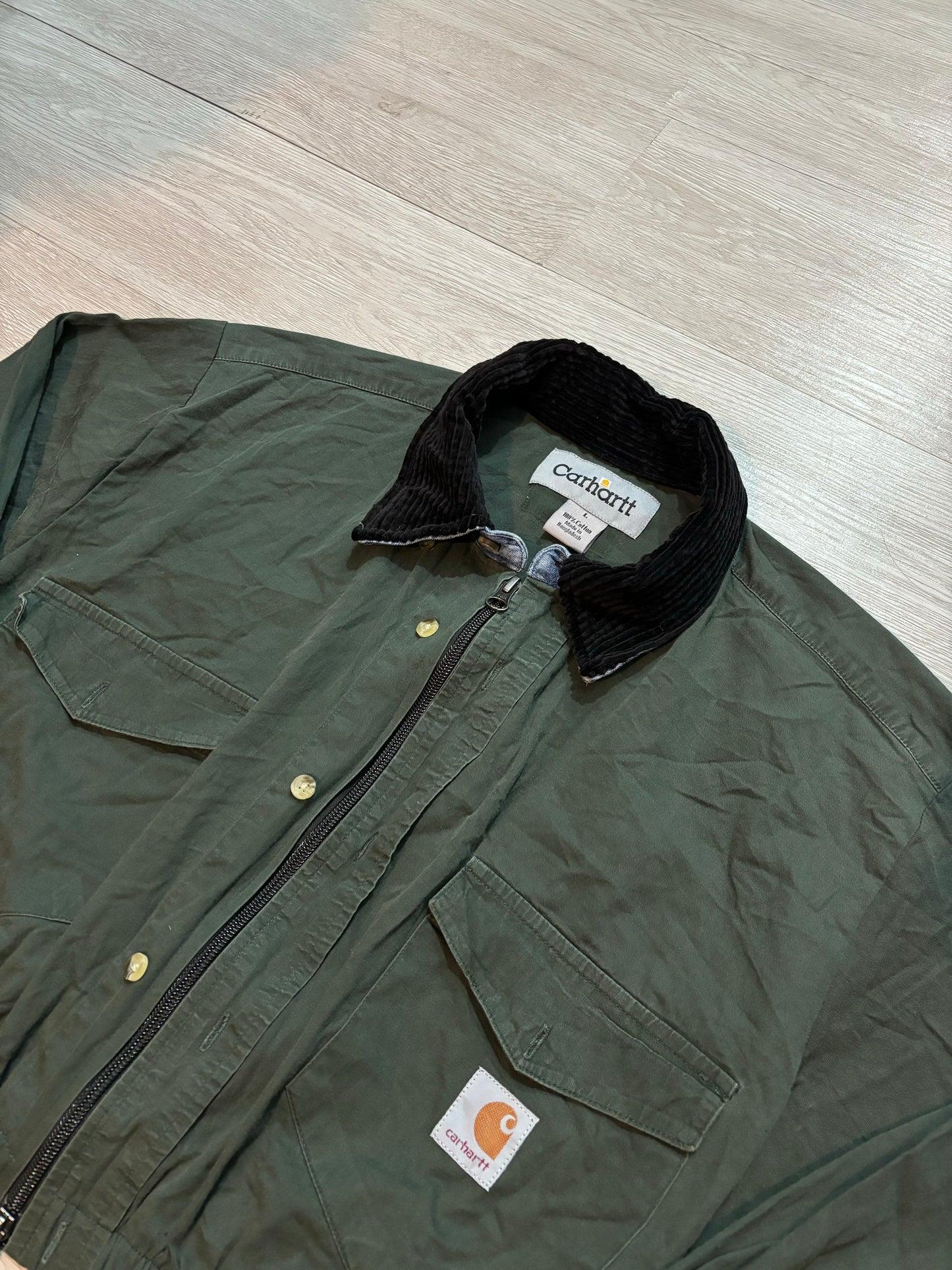 Carhartt Remake Crop Jacket (軍綠色 黑色領)