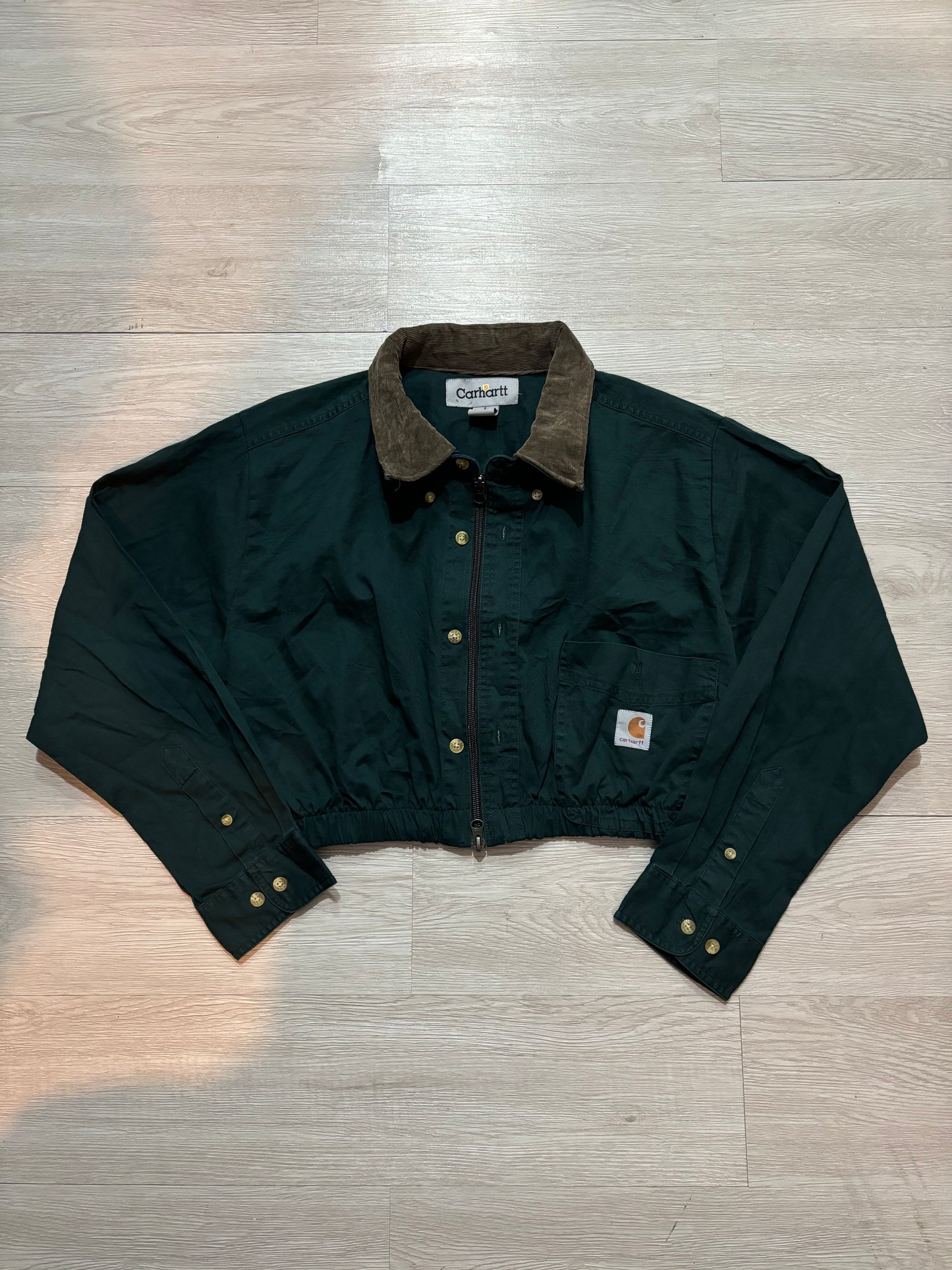 Carhartt Remake Crop Jacket (深綠色 淺啡領)