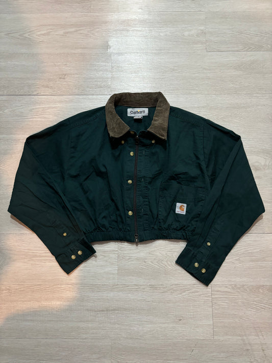 Carhartt Remake Crop Jacket (深綠色 淺啡領)